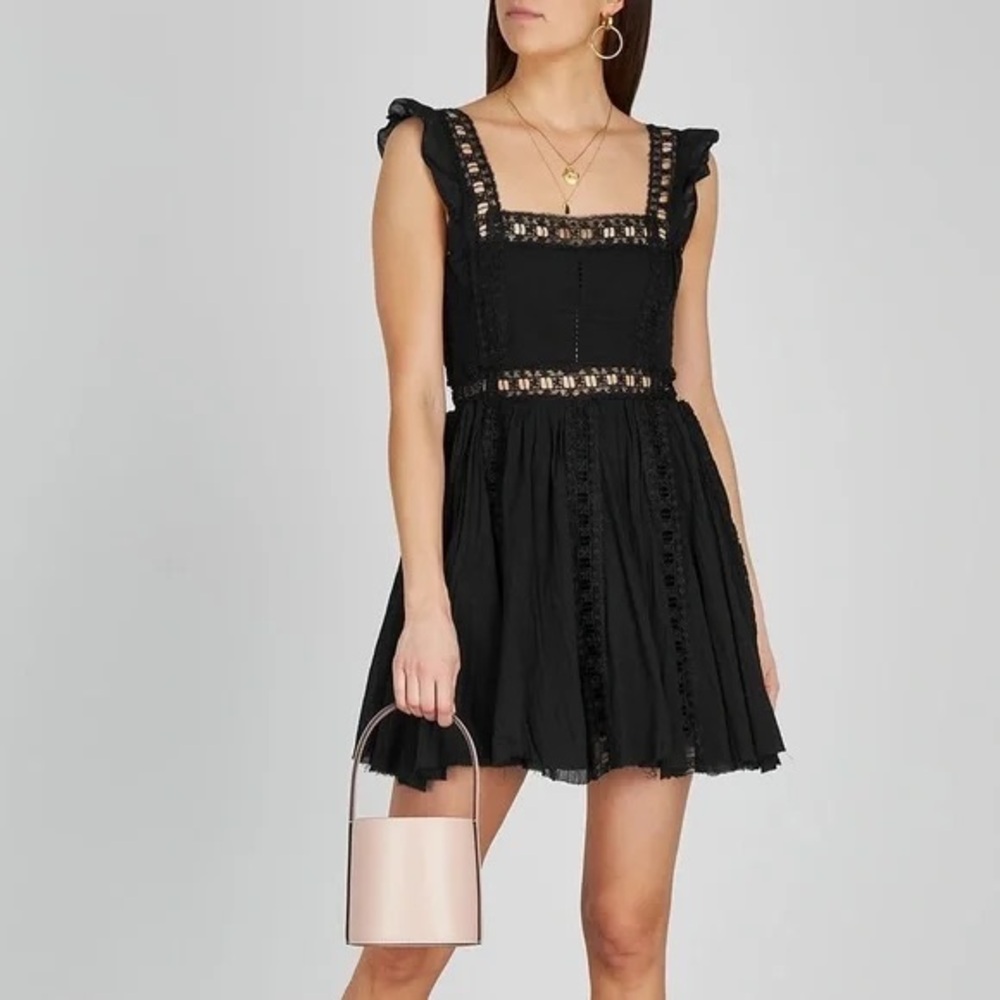 Free People Black Verona Mini Dress